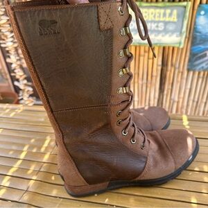Sorel Major Maverick Lace Up Boots With Side Zipper Women’s Size 8.5